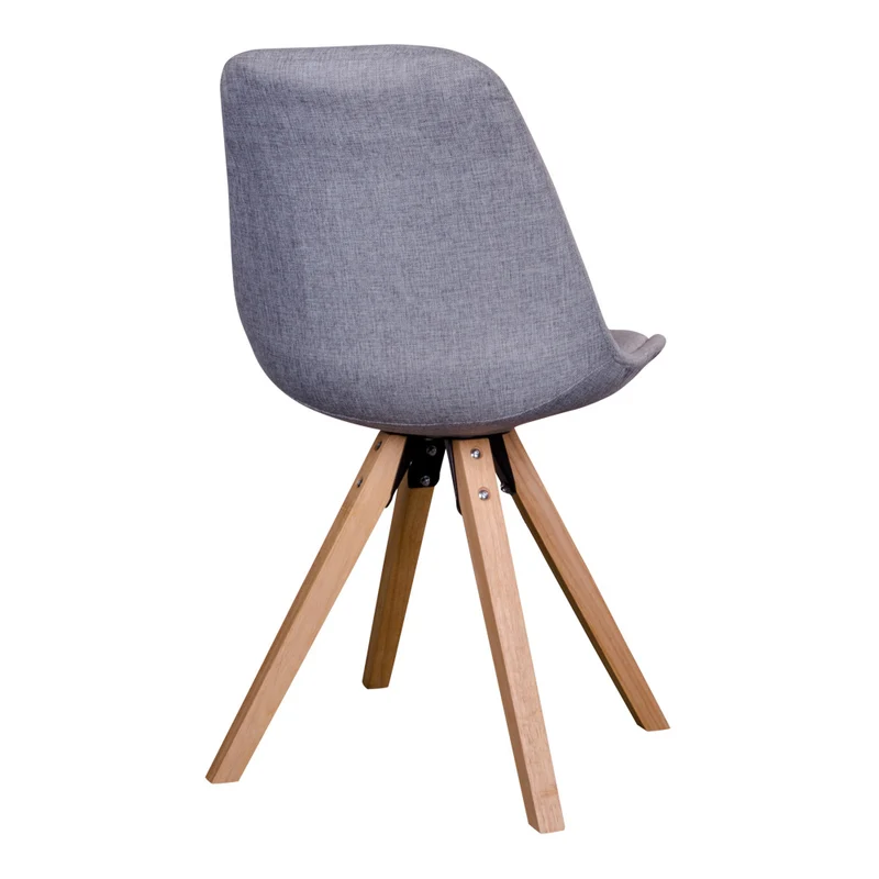 Design Stuhl SKAGEN (2er Set) hellgrauer Stoff + Holzbeine natural