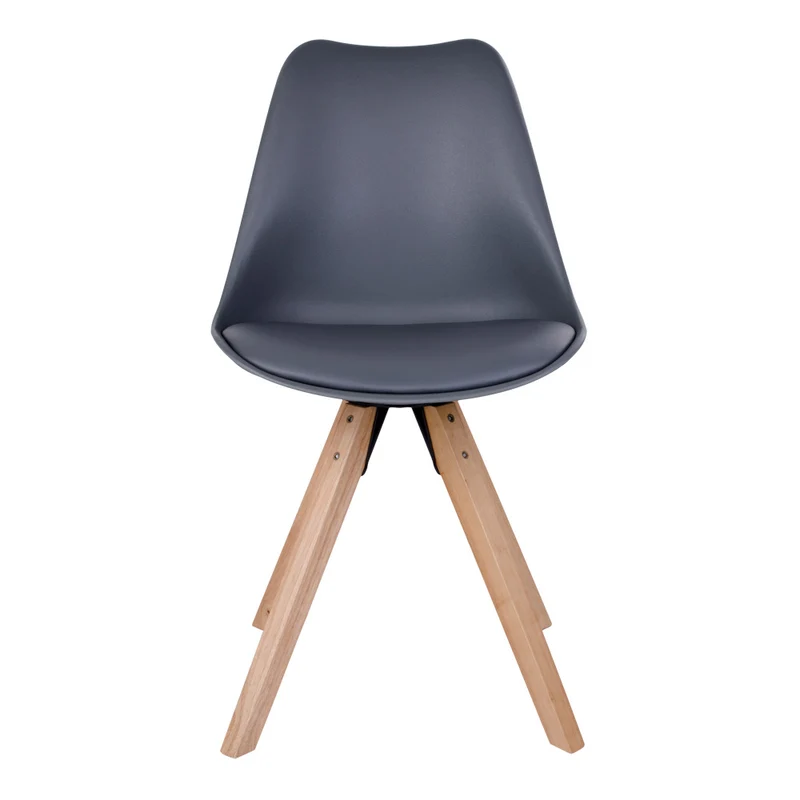 Design Stuhl SKAGEN (2er Set) grau - Holzbeine natural