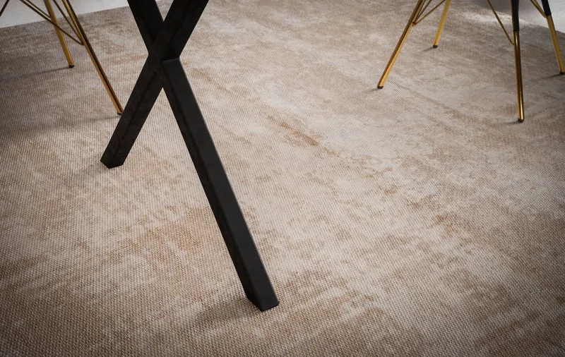 Esstisch Akazie Massivholz 180x90cm Baumkante X-Beine Schwarz