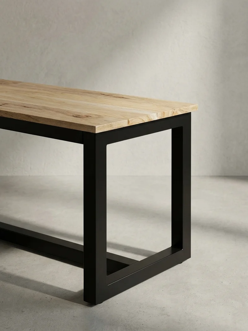 Esszimmerbank Massivholz Metall Loft-Stil ohne Lehne