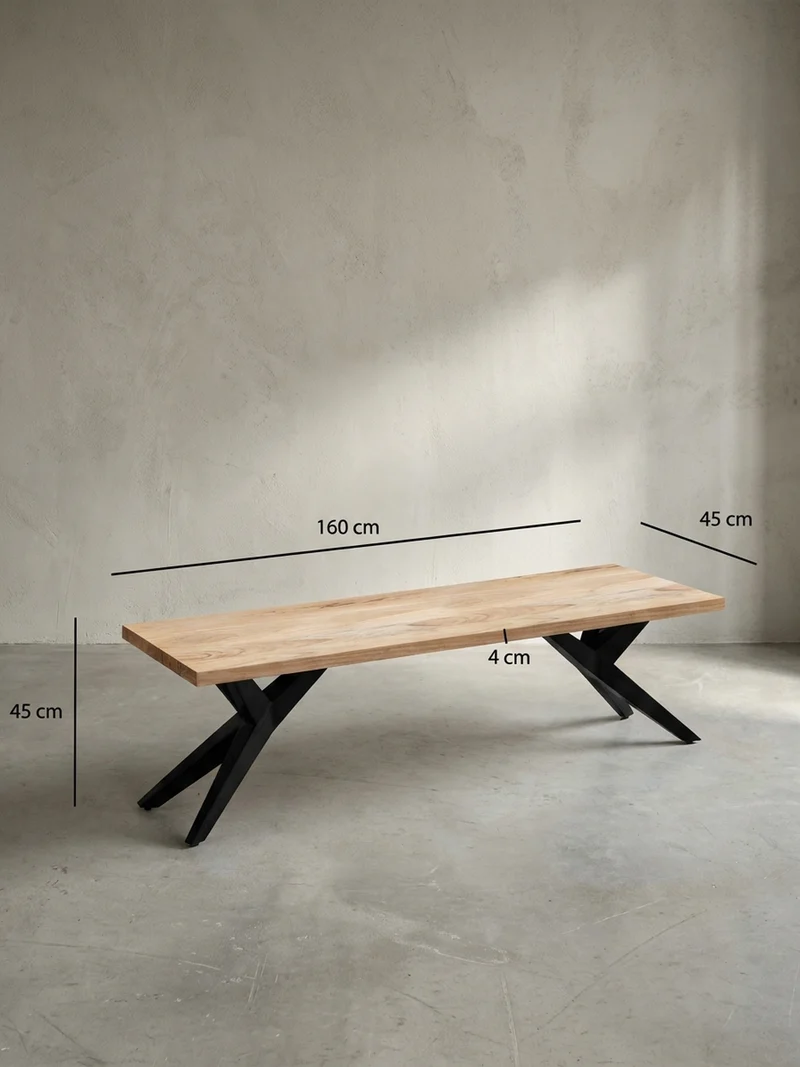 Esszimmerbank Massivholz Metall Loft-Stil