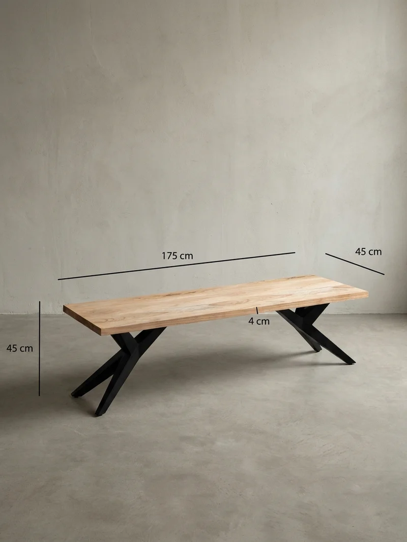 Esszimmerbank Massivholz Metall Loft-Stil