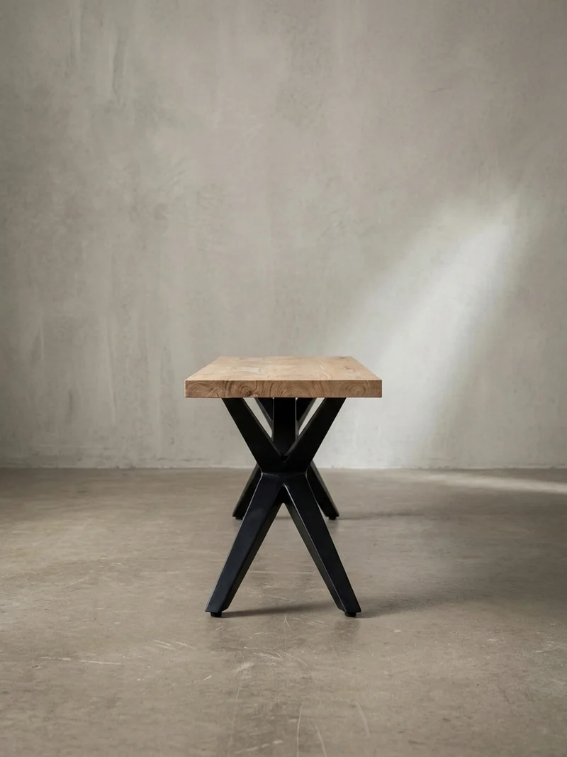 Esszimmerbank Massivholz Metall Loft-Stil