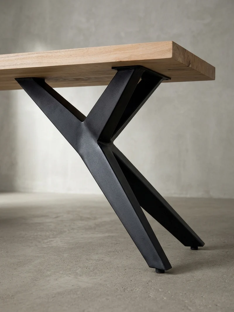 Esszimmerbank Massivholz Metall Loft-Stil