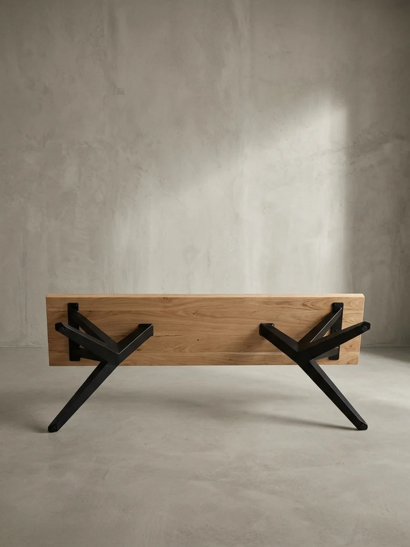 Esszimmerbank Massivholz Metall Loft-Stil