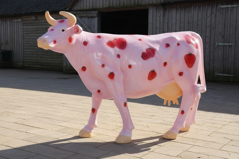 Casa Padrino Luxus Deko Skulptur Kuh H. 150 cm - Riesige Gartenskulptur - Lebensgroße Skulptur - XXL Deko Skulptur - XXL Deko Figur