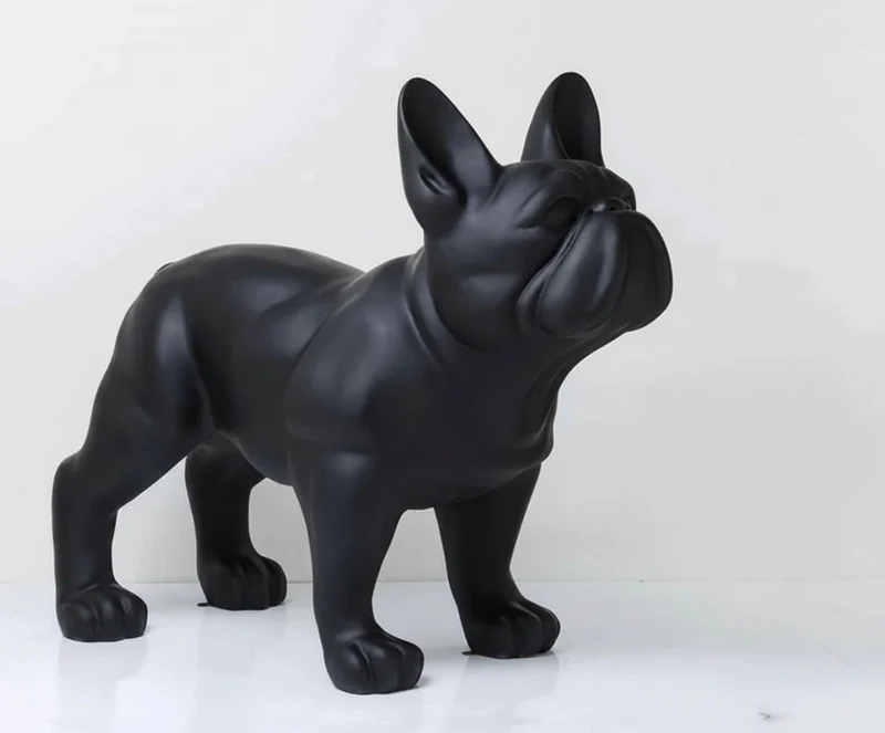 Casa Padrino Luxus Deko Skulptur Hund Französische Bulldogge H. 160 cm - Riesige Gartenskulptur - Lebensgroße Skulptur - XXL Deko Skulptur - XXL Deko Figur