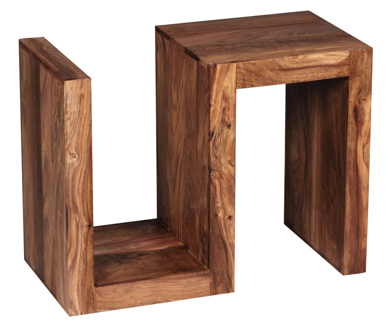 Beistelltisch Massivholz S-Form Handgefertigt