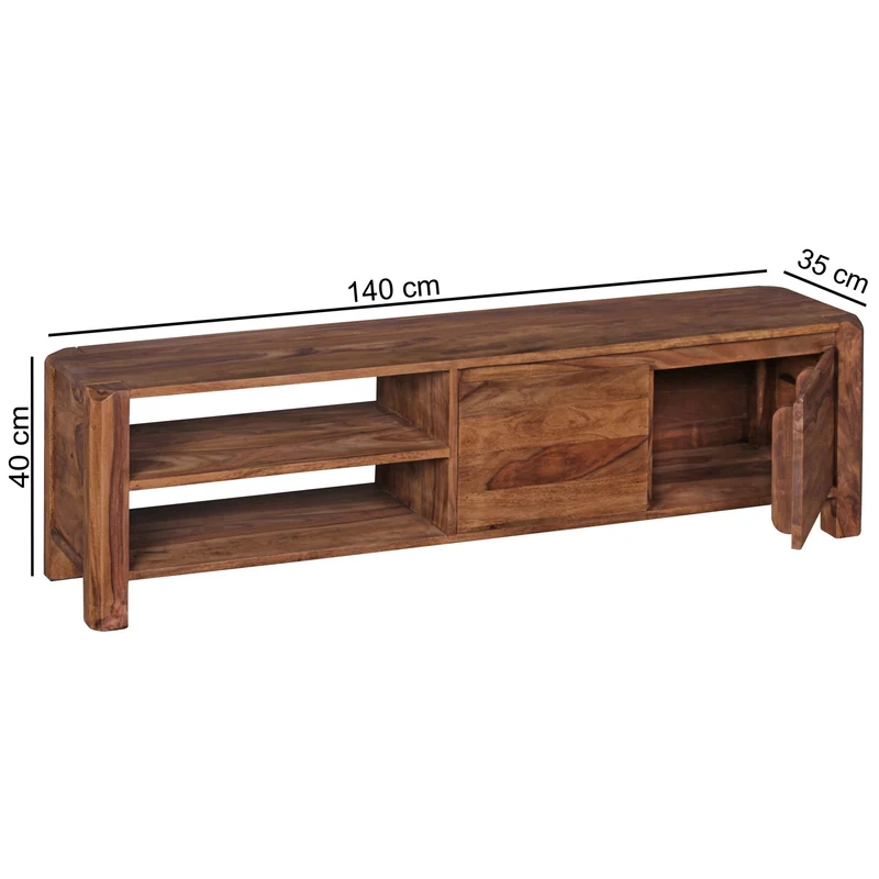 TV-Lowboard Massivholz, 4 Füße, viel Stauraum