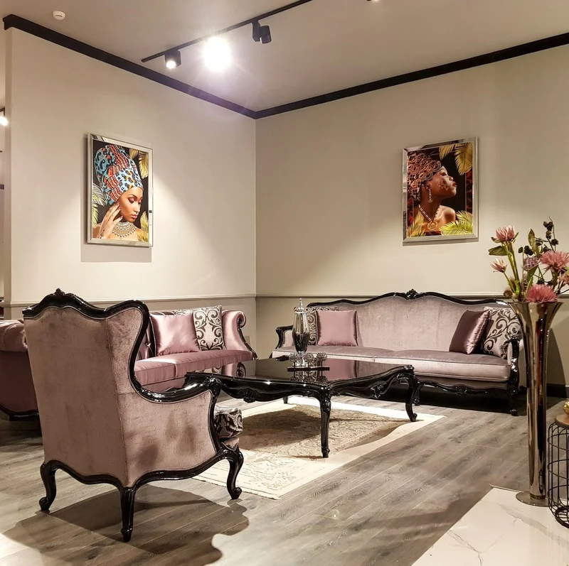 Casa Padrino Luxus Barock Chesterfield Sofa Rosa / Schwarz - Prunkvolles Wohnzimmer Sofa - Barock Wohnzimmer Möbel - Luxus Qualität