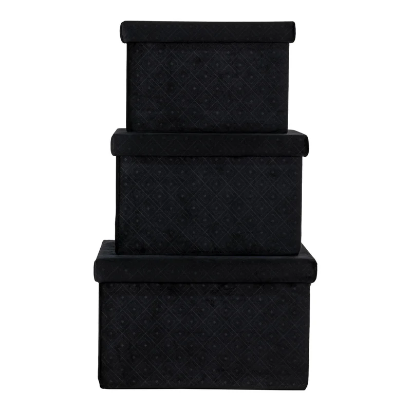 Elegantes 3-tlg. BoxenSet MONACO schwarz Samt
