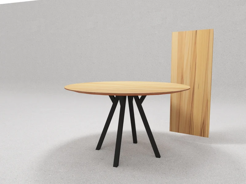 Tisch Panyo - Skulptur aus Holz und Stahl