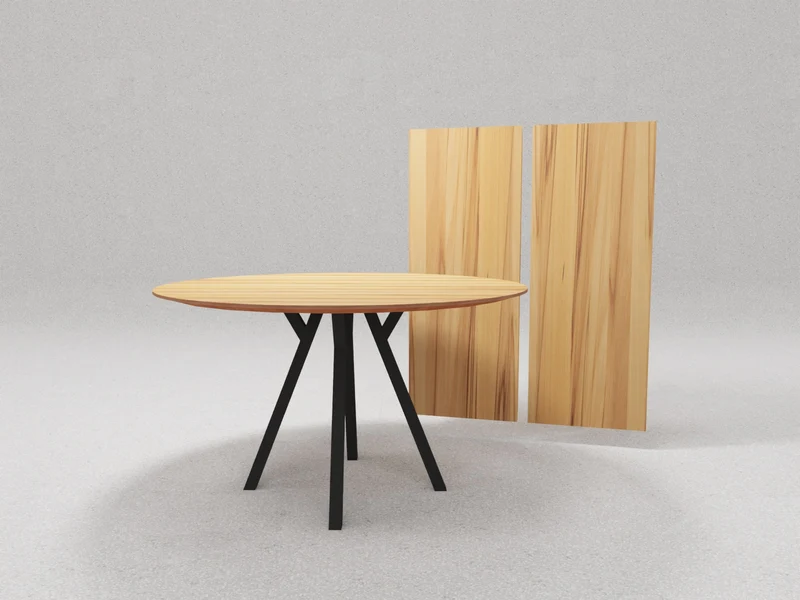 Tisch Panyo - Skulptur aus Holz und Stahl