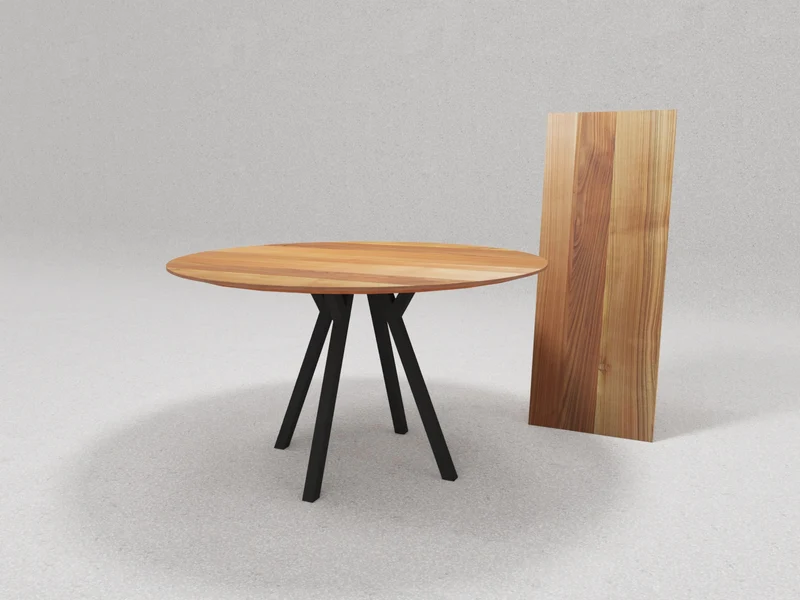 Tisch Panyo - Skulptur aus Holz und Stahl