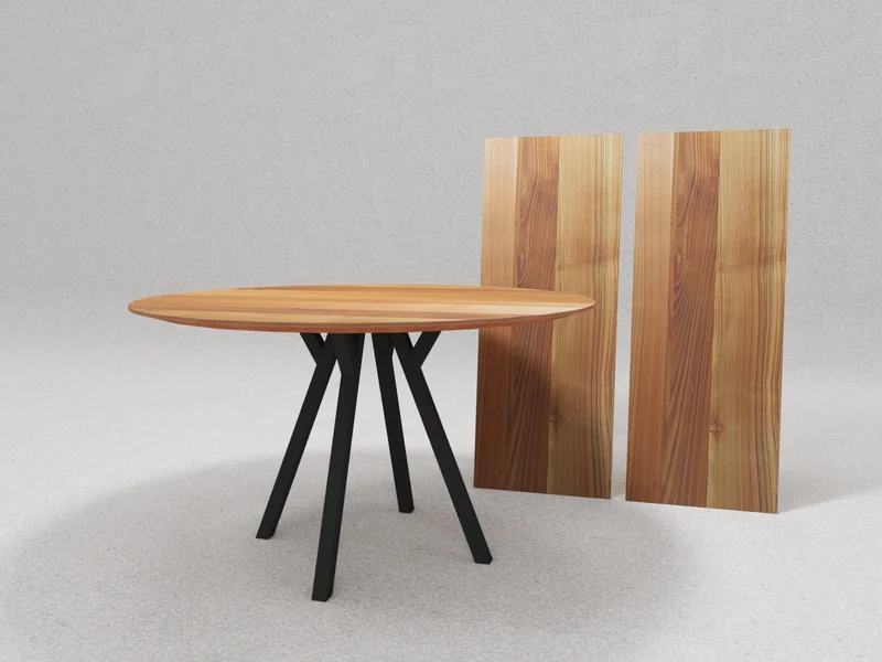 Tisch Panyo - Skulptur aus Holz und Stahl