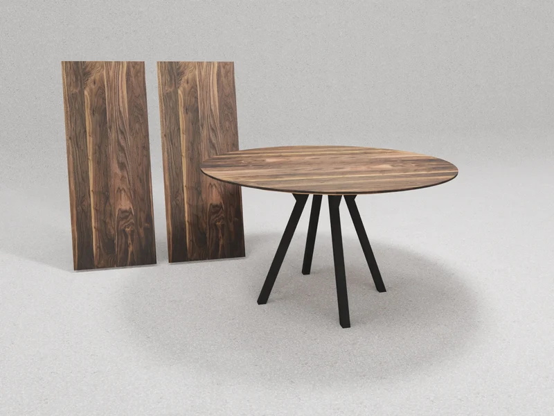Tisch Panyo - Skulptur aus Holz und Stahl