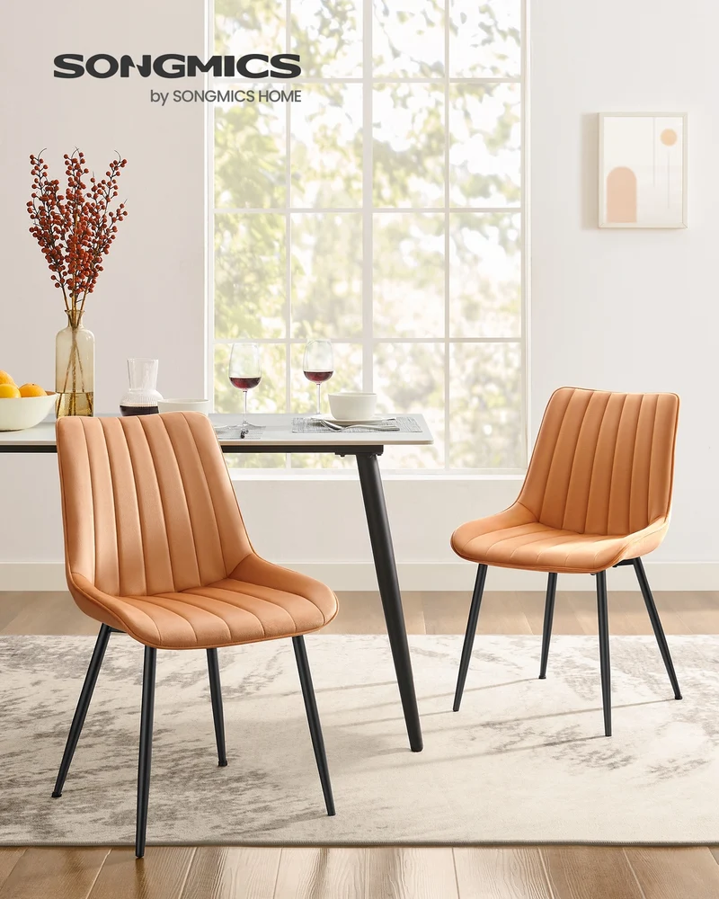 Esszimmerstuhl 2er-Set – ergonomisches Design – bequeme Polsterung – Stahlbeine