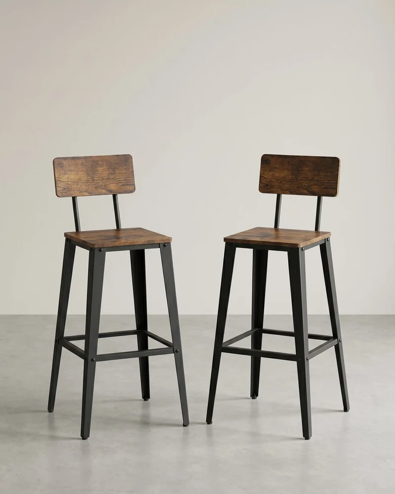 Barhocker mit Rückenlehne - 2er oder 4er Set