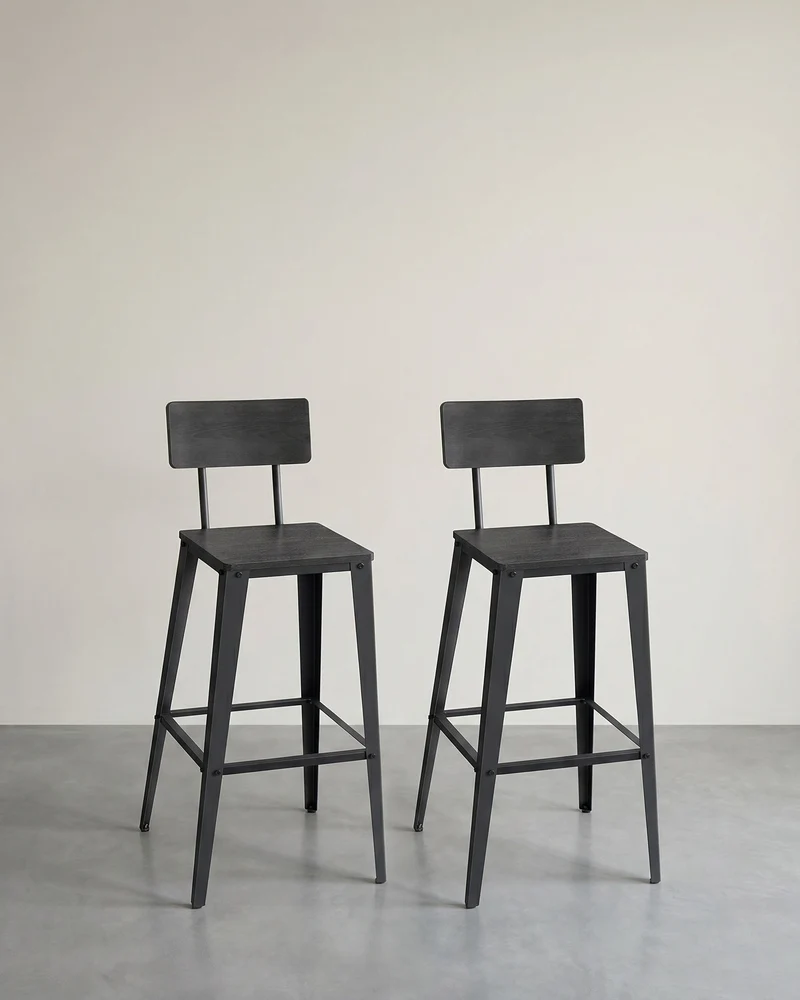 Barhocker mit Rückenlehne - 2er oder 4er Set