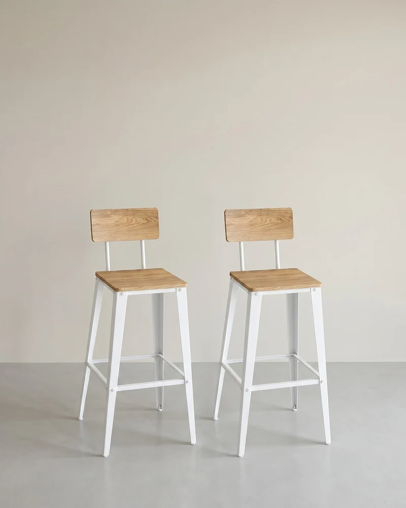Barhocker mit Rückenlehne - 2er oder 4er Set
