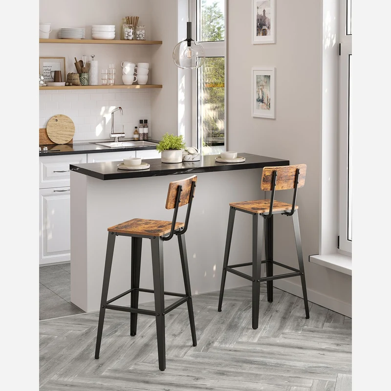 Barhocker mit Rückenlehne - 2er oder 4er Set