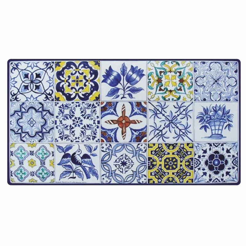 Casa Padrino Luxus Jugendstil Esstisch Weiß / Blau / Bunt / Schwarz 200 cm - Rechteckiger Gartentisch - Gastronomie Möbel - Made in Italy