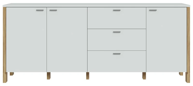 Sideboard SAITAMA 3-trg. Dekor: Secret Grey und Mauvella Eiche, Forte
