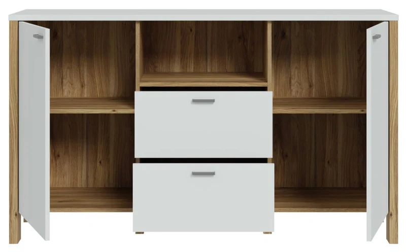 Sideboard Kommode SAITAMA Dekor: Secret Grey und Mauvella Eiche, Forte