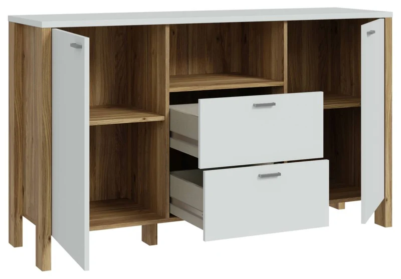 Sideboard Kommode SAITAMA Dekor: Secret Grey und Mauvella Eiche, Forte