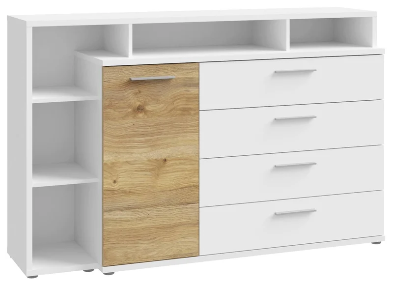 Sideboard Wäschekommode MAYACUS Dekor: Weiß / Mauvella Eiche von Forte