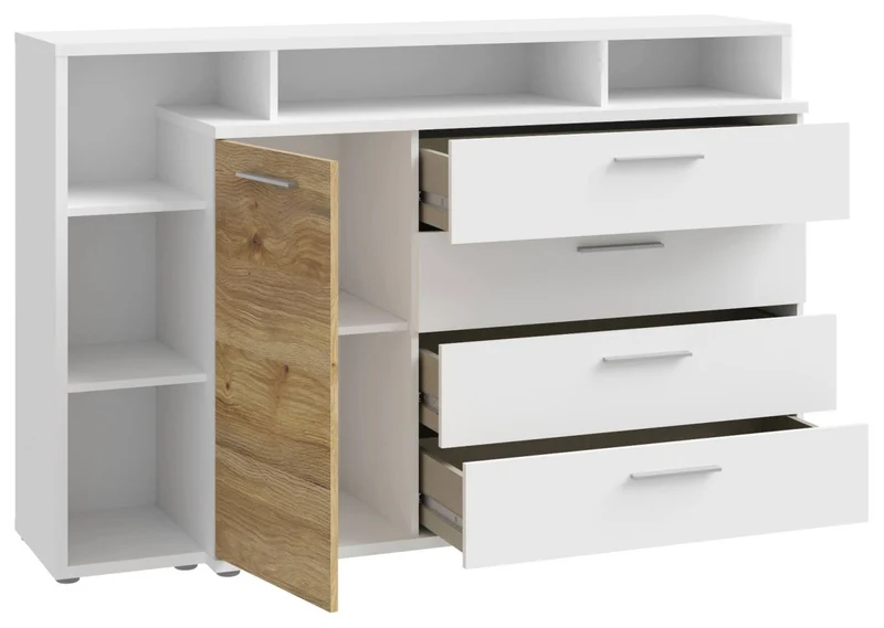 Sideboard Wäschekommode MAYACUS Dekor: Weiß / Mauvella Eiche von Forte