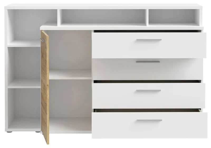 Sideboard Wäschekommode MAYACUS Dekor: Weiß / Mauvella Eiche von Forte