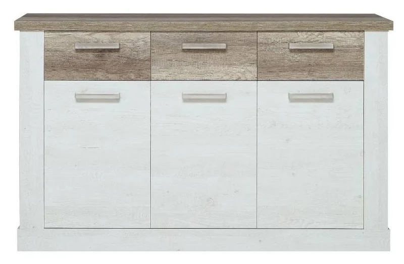 Sideboard DURO 3 Türen und 3 Schubladen Farbton: Pinie weiß antik