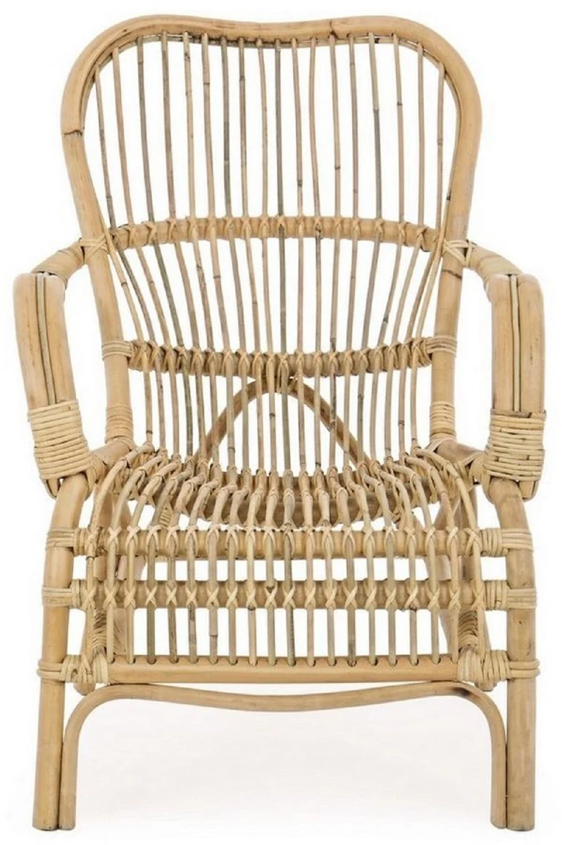 Casa Padrino Luxus Gartensessel Naturfarben 63 x 83 x H. 87 cm - Wetterbeständiger Garten & Terrassen Sessel - Garten & Terrassen Möbel - Luxus Kollektion