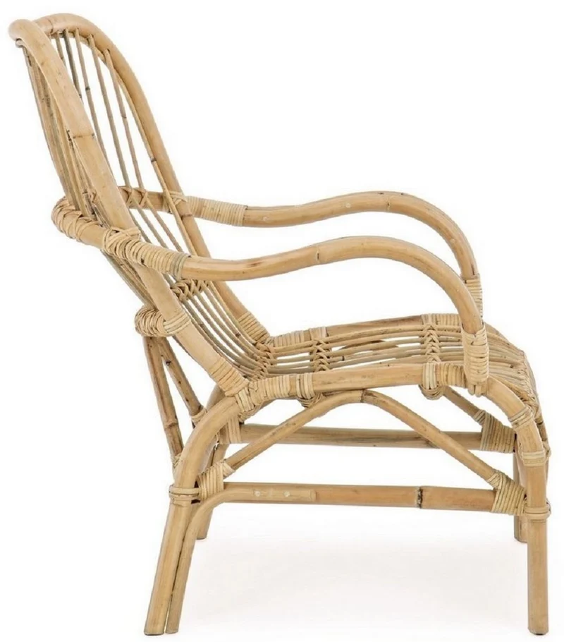 Casa Padrino Luxus Gartensessel Naturfarben 63 x 83 x H. 87 cm - Wetterbeständiger Garten & Terrassen Sessel - Garten & Terrassen Möbel - Luxus Kollektion