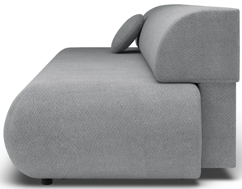 Dreisitziges ausklappbares Sofa Armone in grauem Chenille
