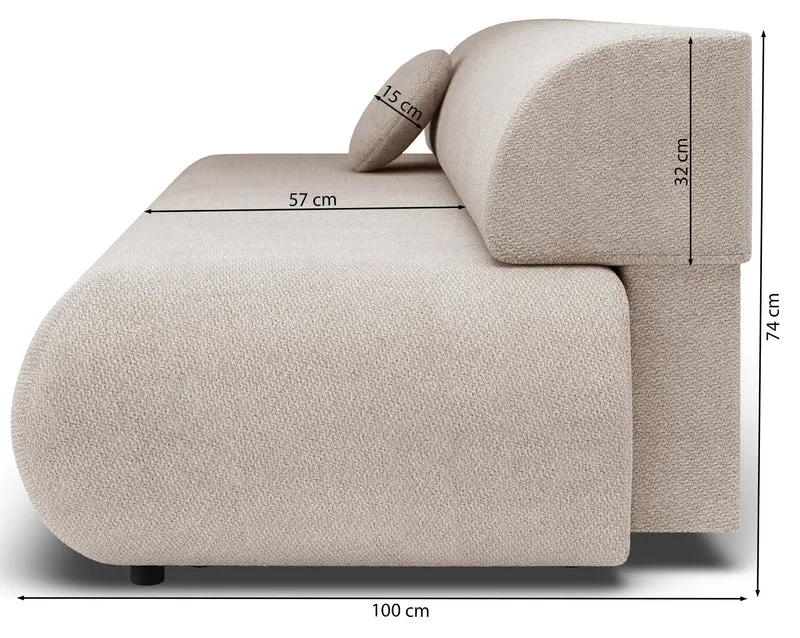 Dreisitziges ausklappbares Sofa Armone in grauem Chenille