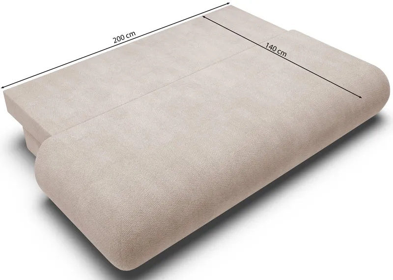 Dreisitziges ausklappbares Sofa Armone in grauem Chenille