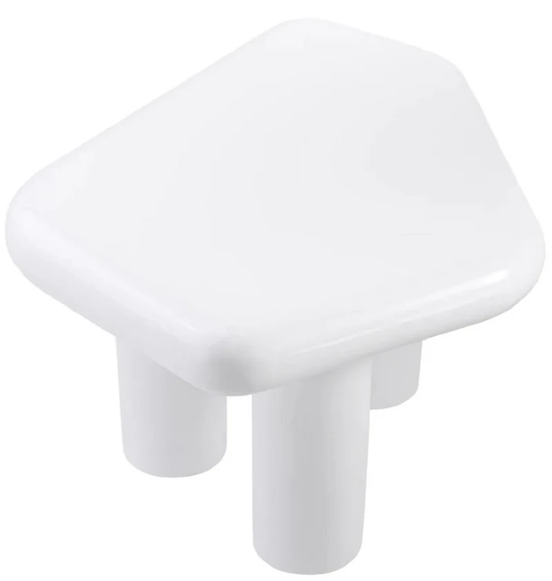 Casa Padrino Luxus Fiberglas Beistelltisch Hochglanz Weiß 85 x 62,5 x H. 41,5 cm - Fiberglas Tisch - Wohnzimmer Möbel - Hotel Möbel - Luxus Möbel - Fiberglas Möbel