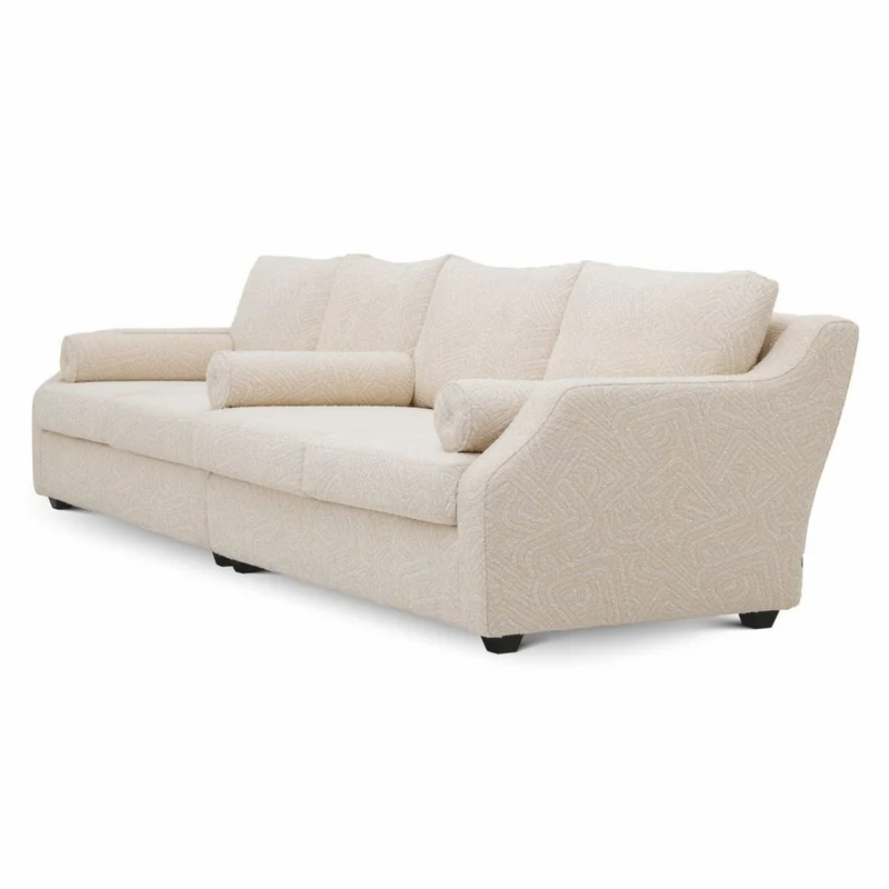 Casa Padrino Luxus Sofa Creme / Schwarz 325 cm - Hotel Möbel - Wohnzimmer Möbel - Luxus Möbel - Luxus Interior