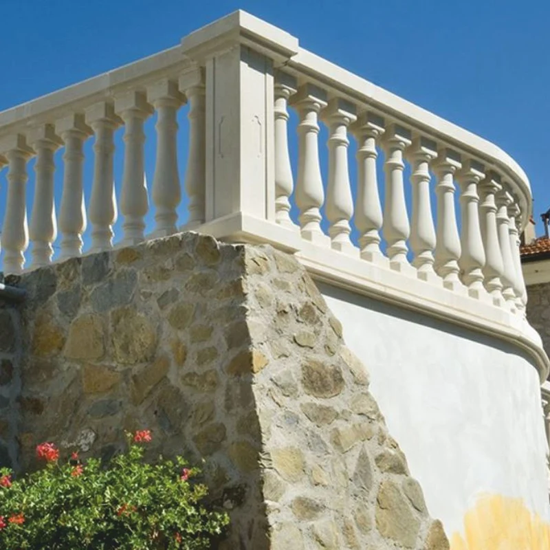 Casa Padrino Barock Balustrade mit Säule Cremeweiß 128 x 28 x H. 101 cm - Barockstil Geländer - Garten & Terrassen Deko Accessoires