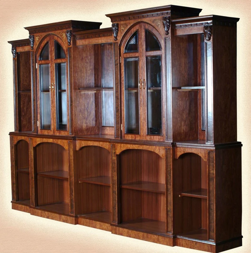 Casa Padrino Luxus Massivholz Bar mit Marmorplatte Dunkelbraun / Braun / Cremefarben 381 x H. 251,5 cm - Luxus Hotel & Restaurant Massivholz Bar Möbel