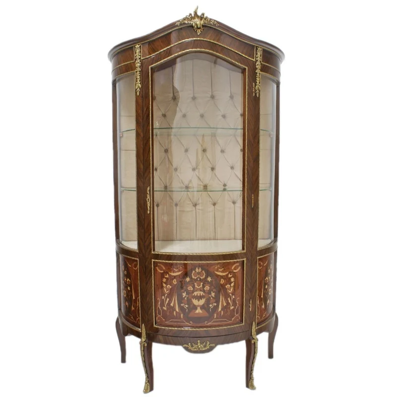 Casa Padrino Barock Glas Vitrine Vitrinenschrank - Barock Möbel - Vitrinenschrank - Wohnzimmerschrank Schrank Mahagoni