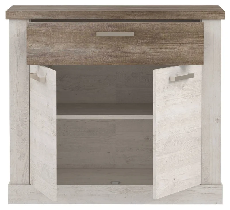 Sideboard DURO 2 Türen und 1 Schublade, in Pinie weiß antik