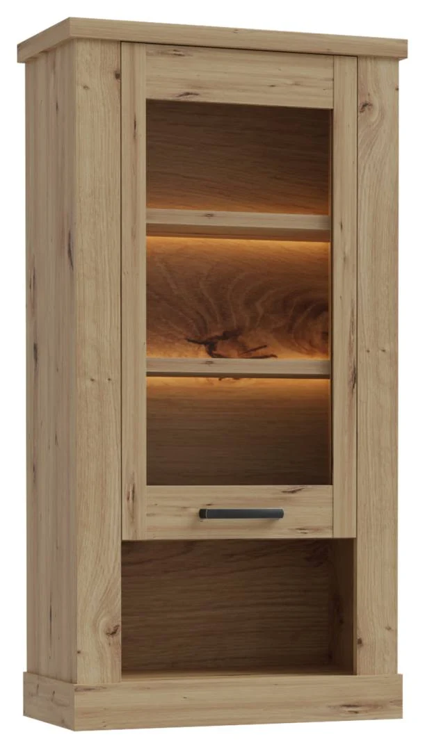 Hängevitrine CORONA 1 Glastür beleuchtet Hängeschrank Artisan Eiche