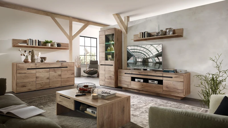 Sideboard BELLANO Viking Oak Nature mit Graphit