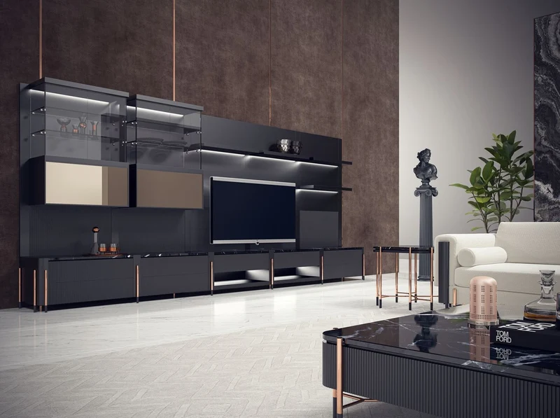Casa Padrino Luxus Couchtisch Schwarz / Matt Schwarz / Kupfer 124 x 124 x H. 35 cm - Quadratischer Wohnzimmertisch mit Marmorplatte - Wohnzimmer Möbel - Hotel Möbel - Luxus Möbel
