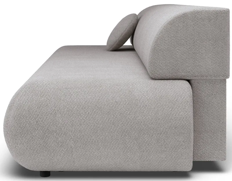 Dreisitziges ausklappbares Sofa Armone in Hellgrau Chenille