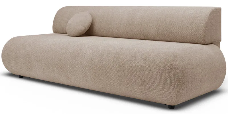 Dreisitziges ausklappbares Sofa Armone in Beige, Chenille
