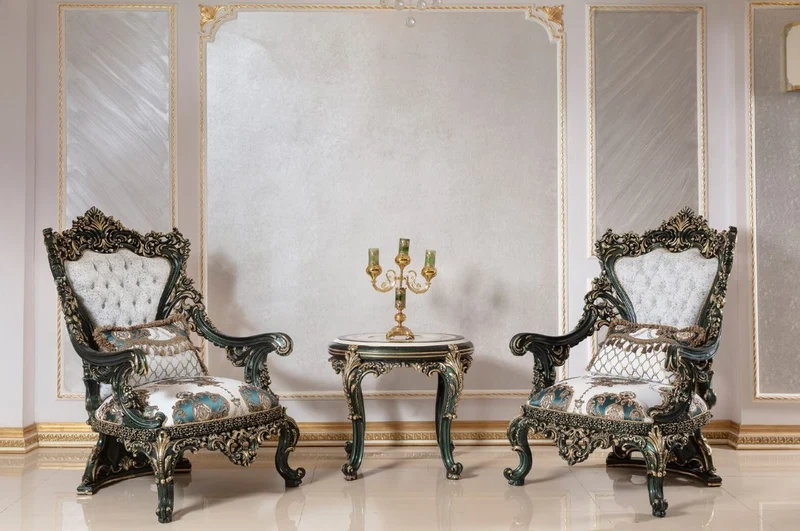 Casa Padrino Luxus Barock Beistelltisch Beige / Weiß / Grün / Gold - Prunkvoller Massivholz Tisch im Barockstil - Barock Wohnzimmer Möbel - Edel & Prunkvoll